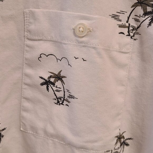 American Eagle Palm Tree Print Button-Up Shirt - Men's Small - Picture 4 of 13